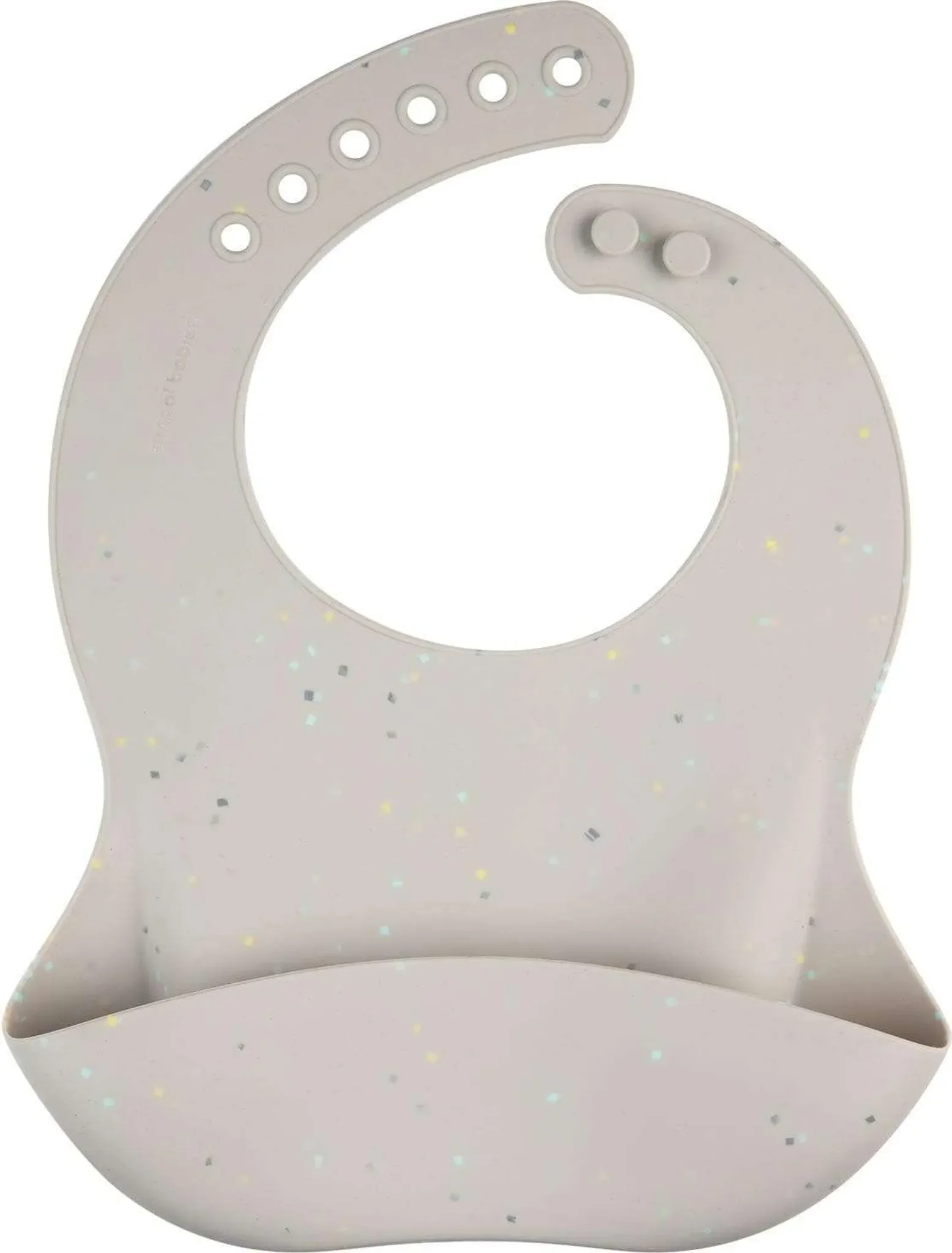 Canpol Babies wasserdichtes Silikonlätzchen mit Tasche 4m+ – Grau